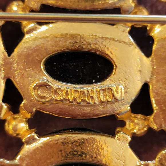 Trio of Brooches ~ Vintage ~ Sarah Coventry ~ Napier ~ Mosaic ~ Gold-Tone ~ Nice - Picture 6 of 15